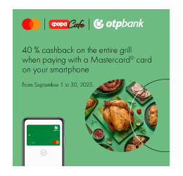 40% cashback on all grill menu at “Fora” with OTP BANK Mastercard