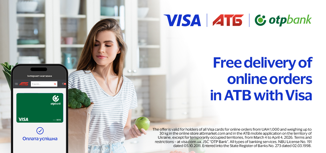 Shopping at ATB with free delivery using your Visa card from OTP Bank