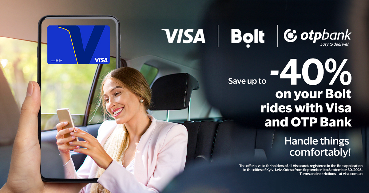 Ride in comfort and quality with OTP Bank, Bolt and Visa!