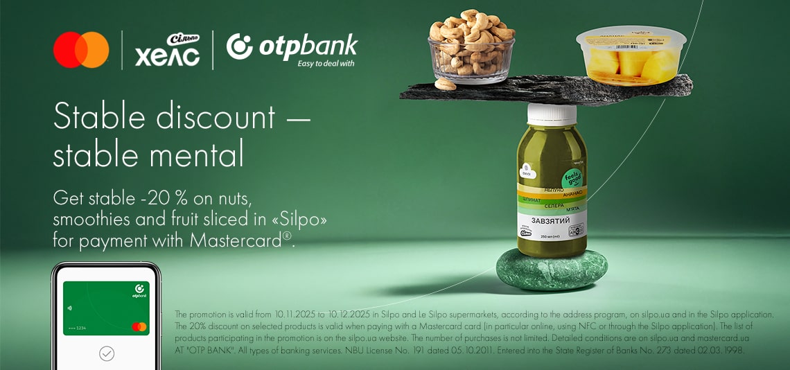 Take care of your health with 20% off superfoods when paying with an OTP BANK Mastercard