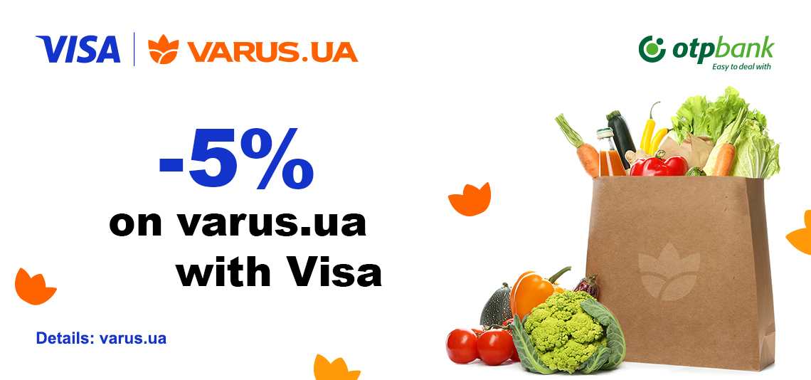 Get a 5% discount on varus.ua with OTP Bank and Visa