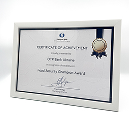 OTP BANK received EBRD “Food Security Champion” award