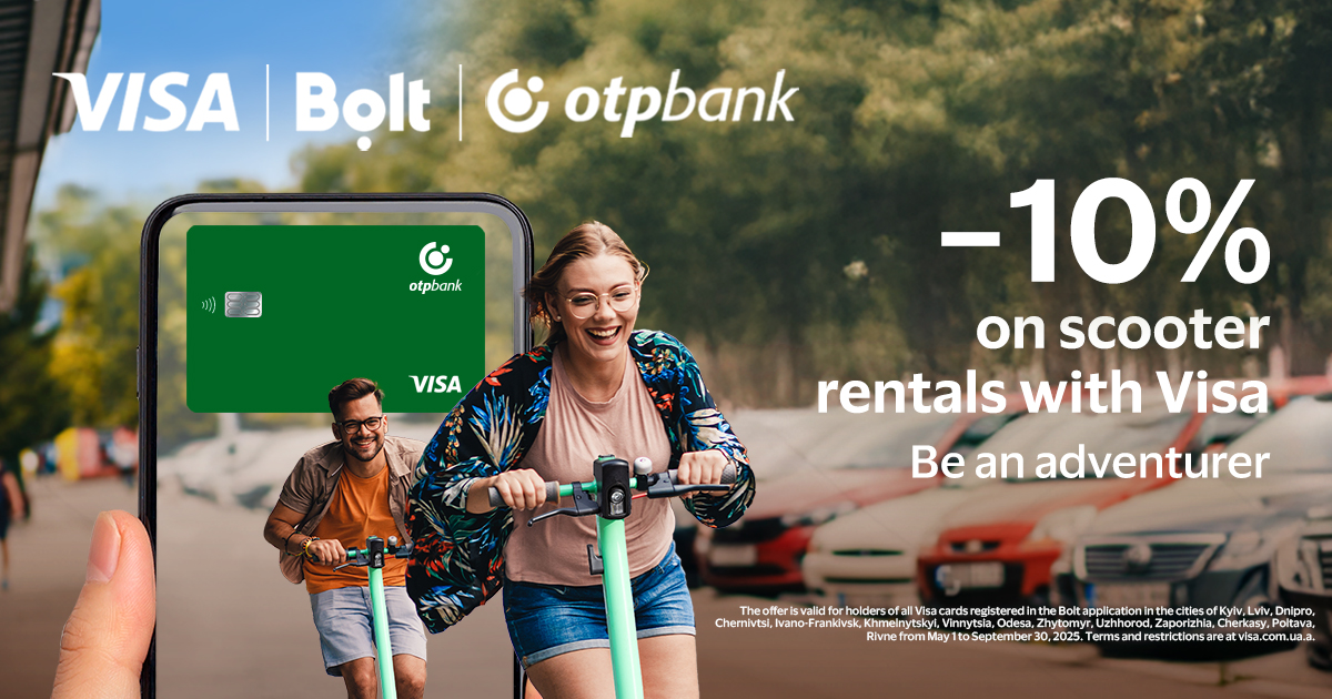 10% Off Bolt Scooters with Your OTP Bank Visa Card