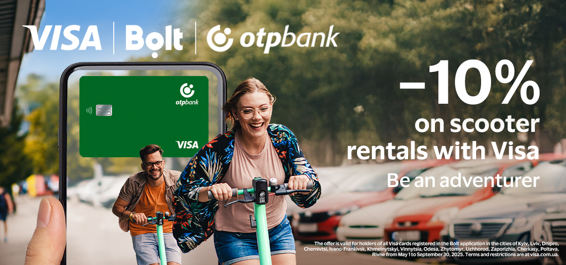 10% Off Bolt Scooters with Your OTP Bank Visa Card