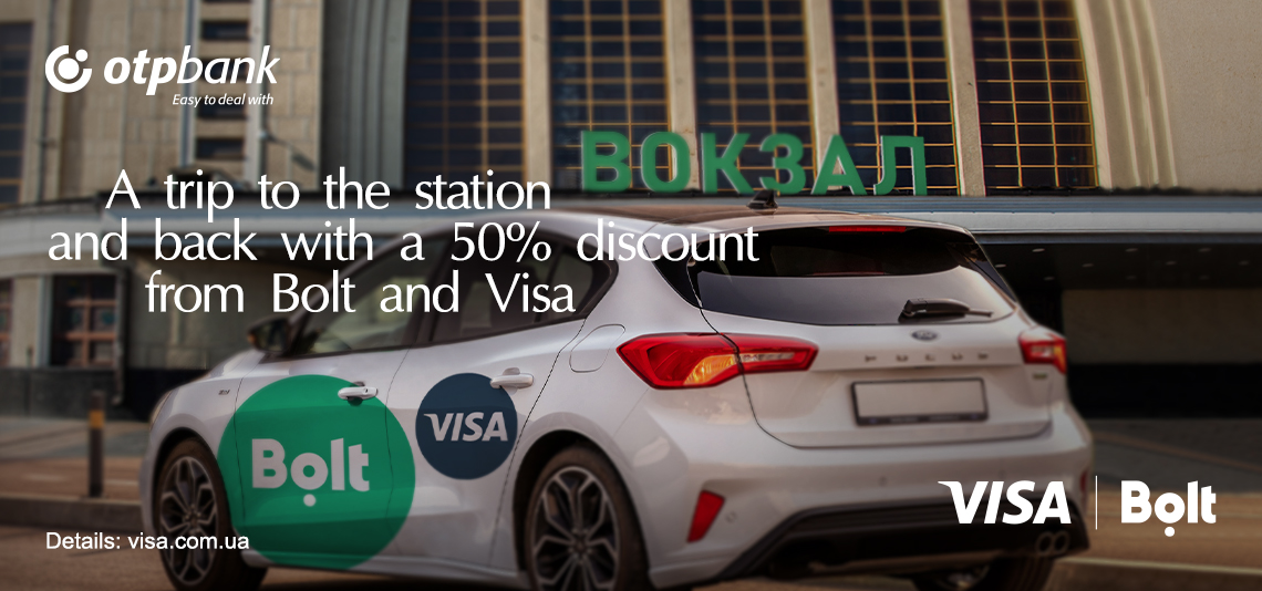 -50% discount on trips to and from train stations from Bolt and Visa