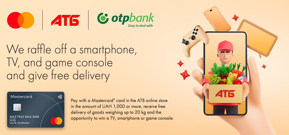 Order free delivery from ATB, and get a chance to win valuable prizes along with it!