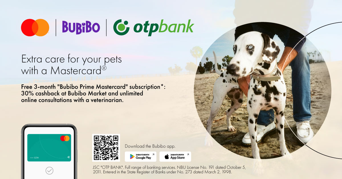 30% Cashback on Pet Supplies with a Bubibo Prime Mastercard Subscription