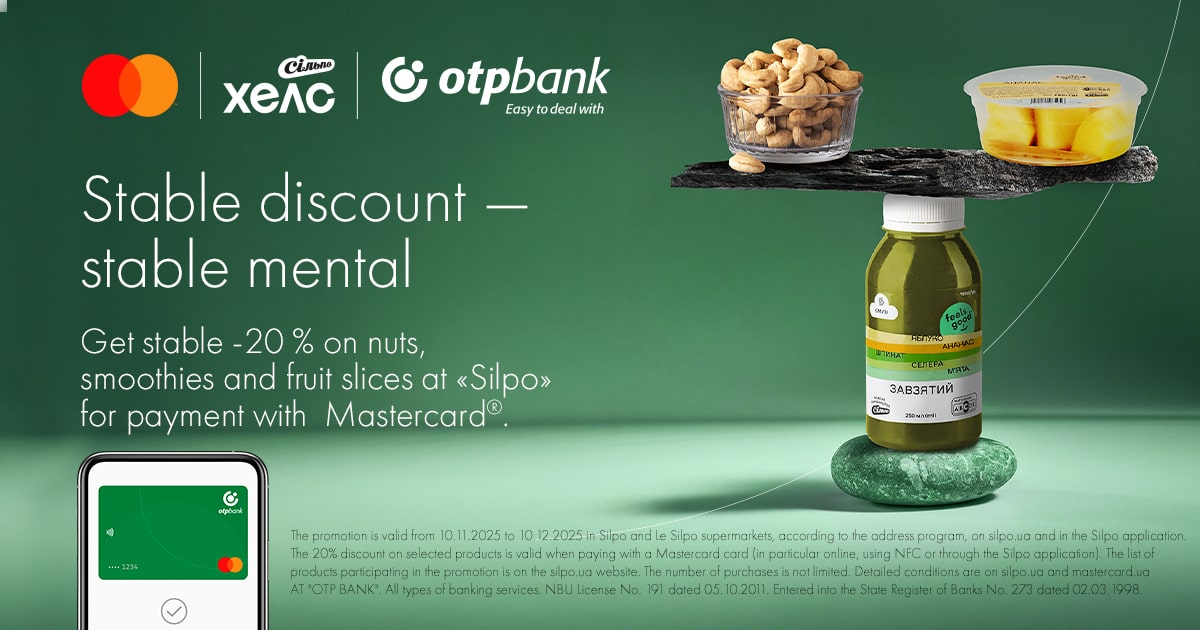 Take care of your health with 20% off superfoods when paying with an OTP BANK Mastercard