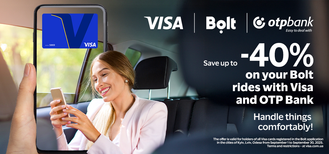 Ride in comfort and quality with OTP Bank, Bolt and Visa!